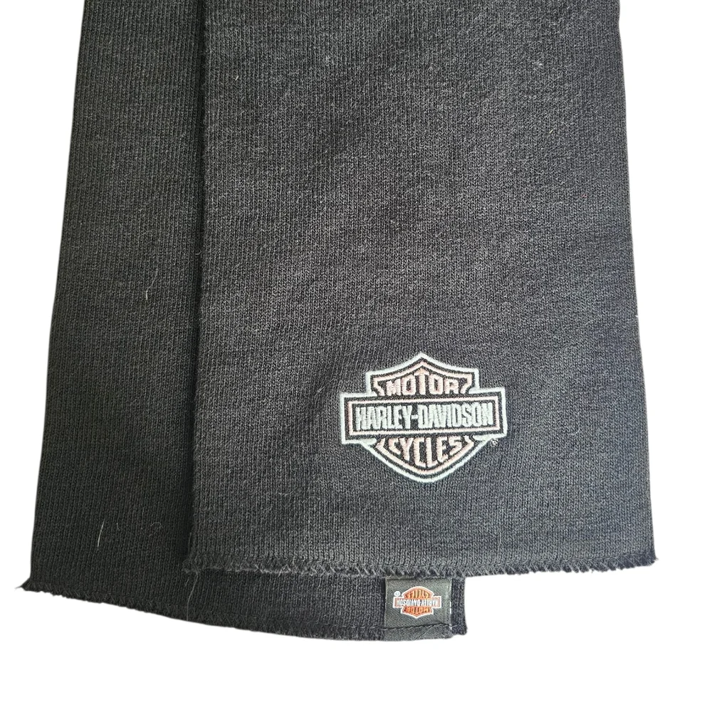 Harley-Davidson Made In The USA Embroidered White Pink Logo Rock Grunge‎ Scarf